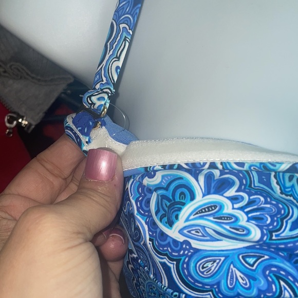 BNWT Lauren Ralph Lauren one piece swimsuit sz. 10 blue & white paisley - Picture 4 of 4